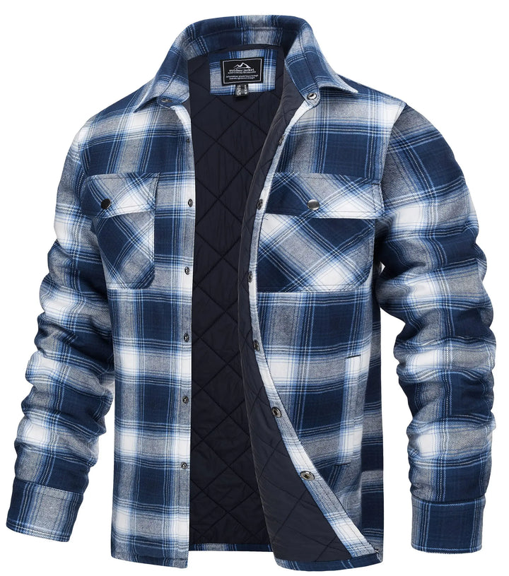 Amarae | Flannel Jacket - Warm winter coat with quilted lining, 5 pockets and adjustable cuffs