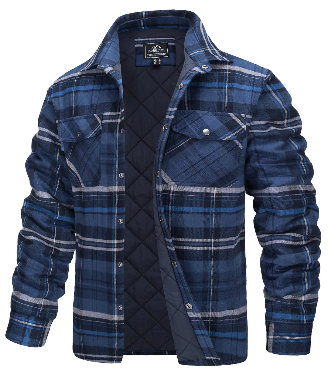 Amarae | Flannel Jacket - Warm winter coat with quilted lining, 5 pockets and adjustable cuffs