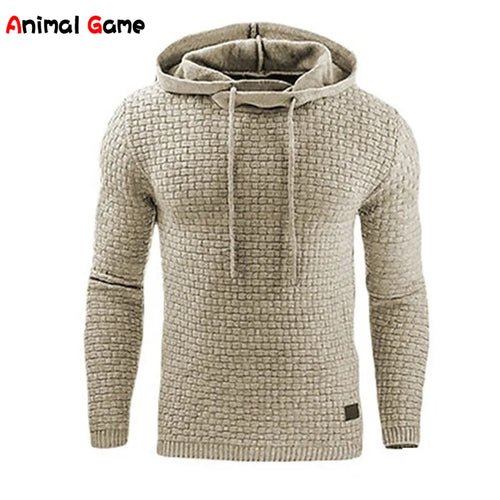 Amarae | Hoodie - Warm knitted sweater with hood, cords, and soft fabric