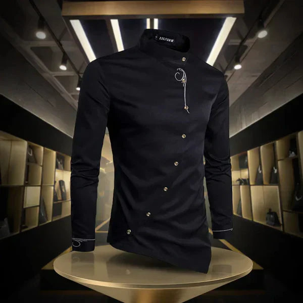 Amarae | Asymmetric Button Long Sleeve Shirt for Men