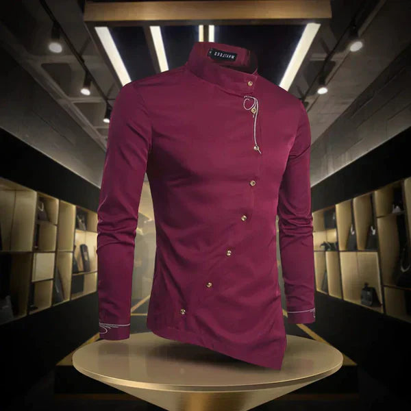 Amarae | Asymmetric Button Long Sleeve Shirt for Men
