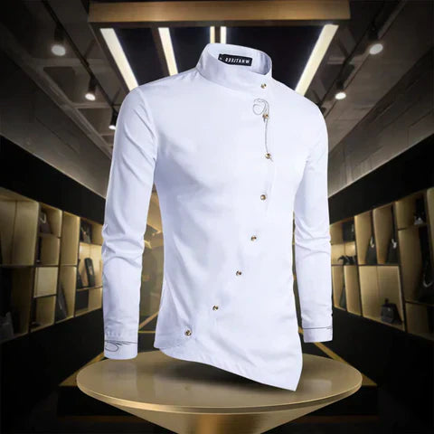 Amarae | Asymmetric Button Long Sleeve Shirt for Men