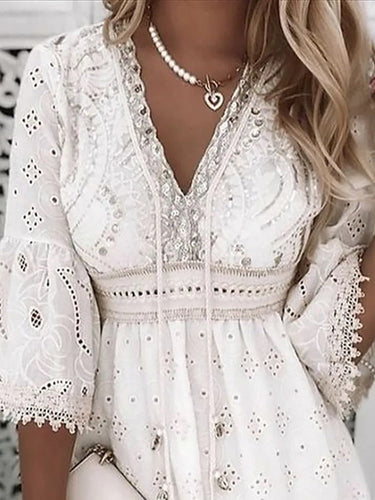 Amarae | Half Sleeve Boho Style Lace Dress Summer Dress