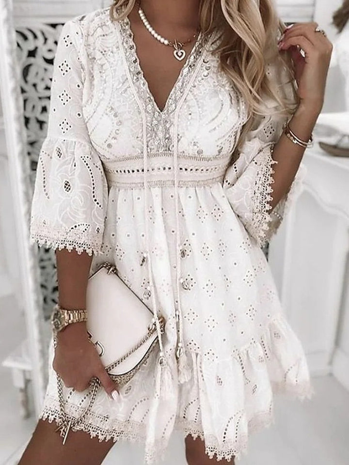 Lune London | Half Sleeve Boho Style Lace Dress Summer Dress