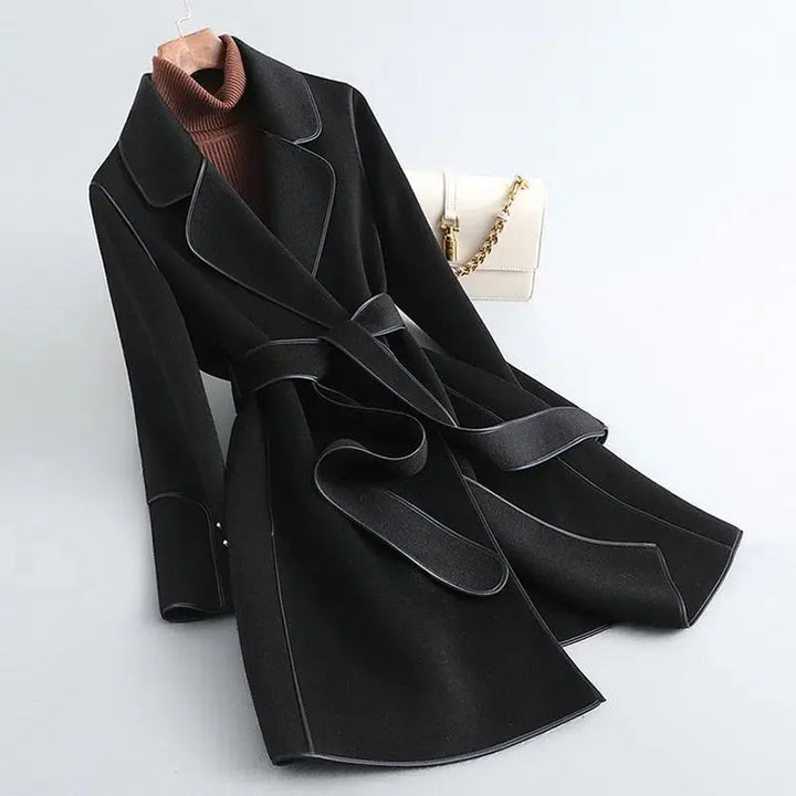 Amarae | Slim Fit Coat - Buckle Wrap Style Knee-Length Winter Coat