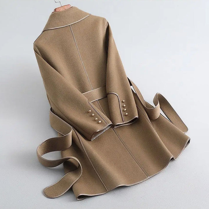 Amarae | Slim Fit Coat - Buckle Wrap Style Knee-Length Winter Coat