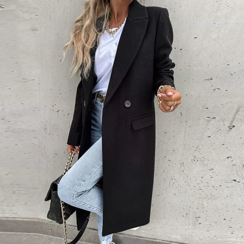 Lune London | Longer Women's Coat with Button Placket