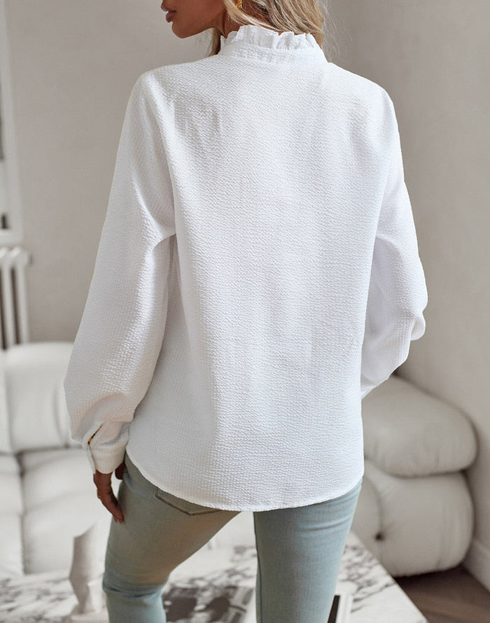 Amarae | Elegant long sleeve blouse with striped pattern