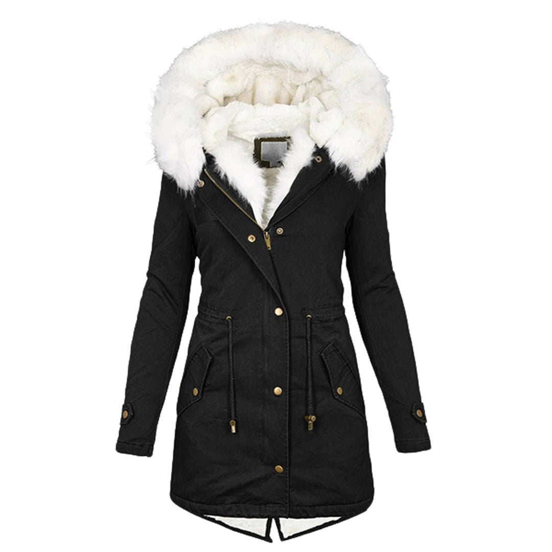 Amarae | Elegant Winter Jacket with Hood and Button Detail