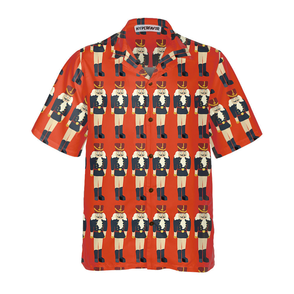 Lune London | Seamless Christmas Nutcracker Print Hawaiian Shirt, fun Christmas shirt, Christmas gift