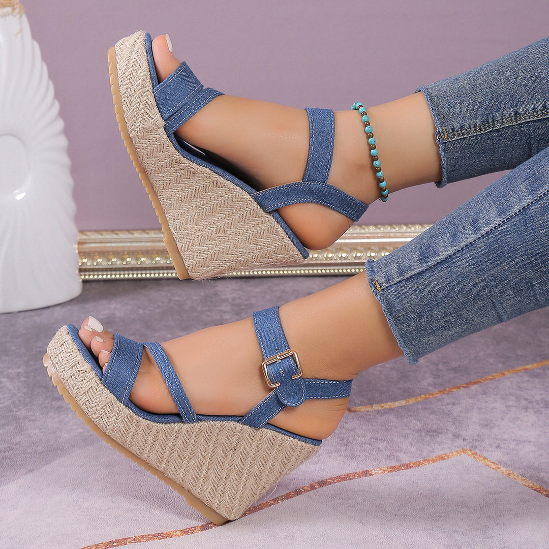 Wedge sandals for women with stylish straps Lune London