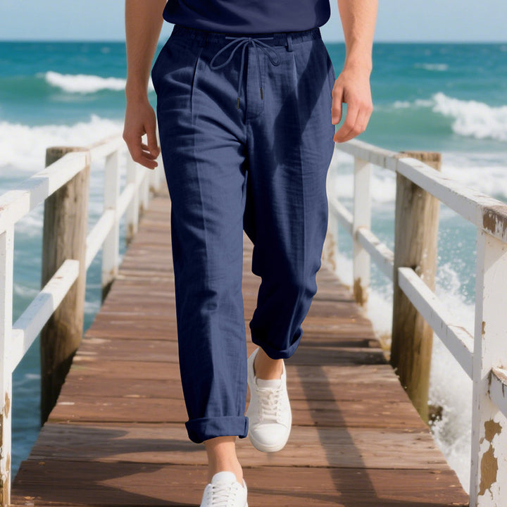 Casual beach pants for men with elastic waist and handy side pockets Lune London