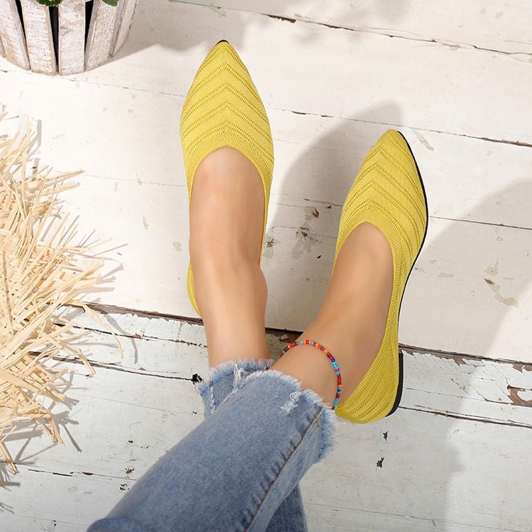 Women Elegant Lace Ballet Flats with Fashionable Knitted Design Lune London