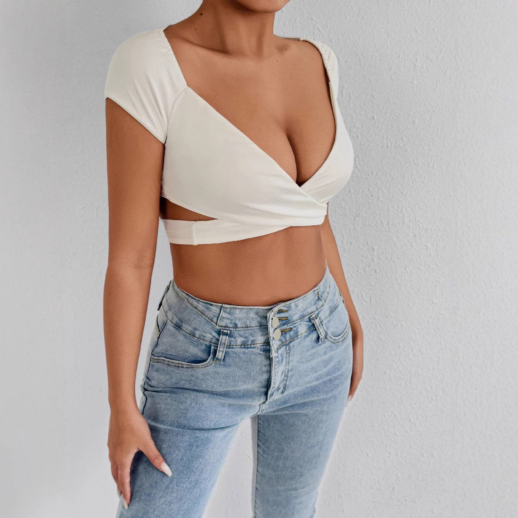 Women’s Crop Top with Elegant Wrap Design Amarae