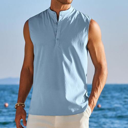 Men's Henley tank top in breathable and lightweight material Amarae