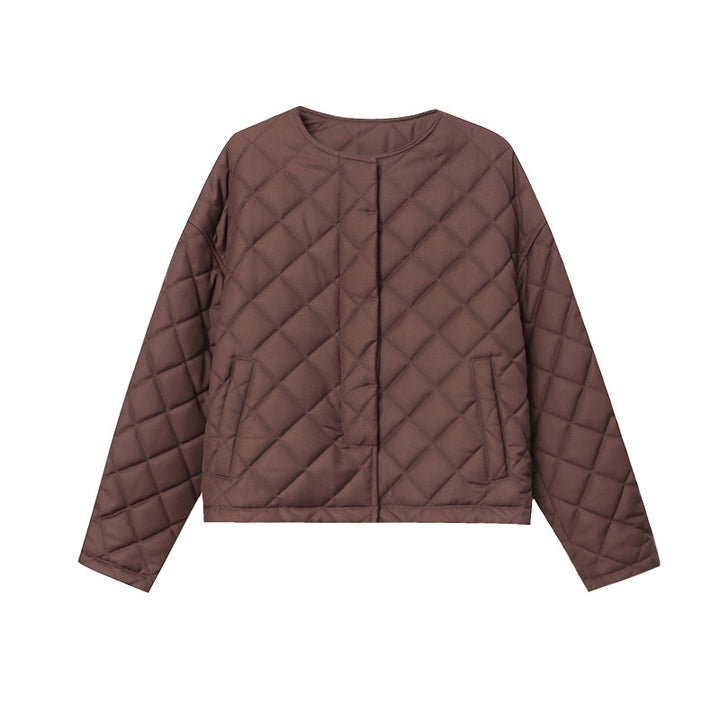 Women's quilted transition jacket with classic collar and practical snaps Chic & Stil