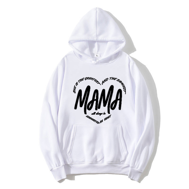 Women's hoodie with creative mama slogan Chic & Style