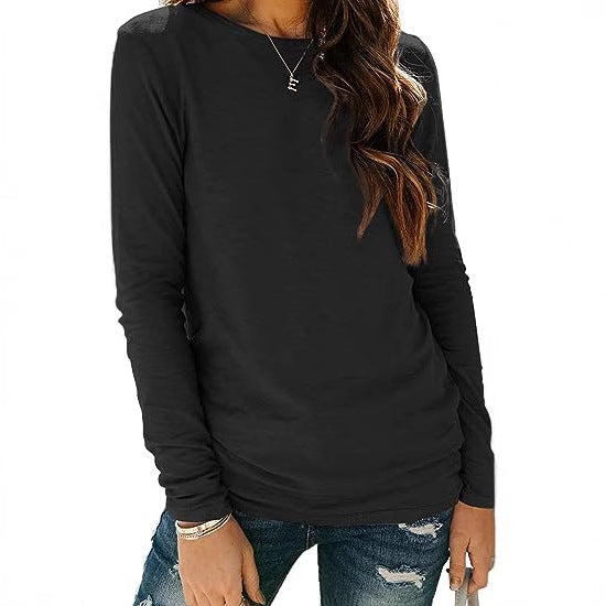 Lune London Casual Long Sleeve T-shirt for Women with Decorative Ruffles