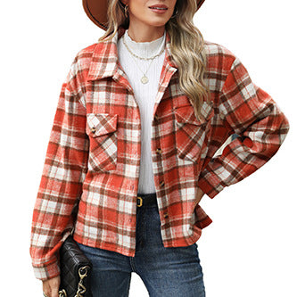 Flannel check shirt for women with a relaxed fit and practical pockets Lune London
