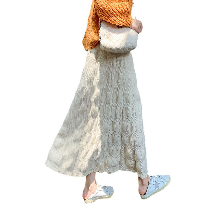 Maxi skirt for women with a refined ribbed design and an elastic waist Lune London