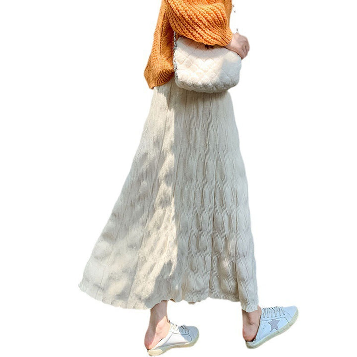 Maxi skirt for women with a refined ribbed design and an elastic waist Lune London