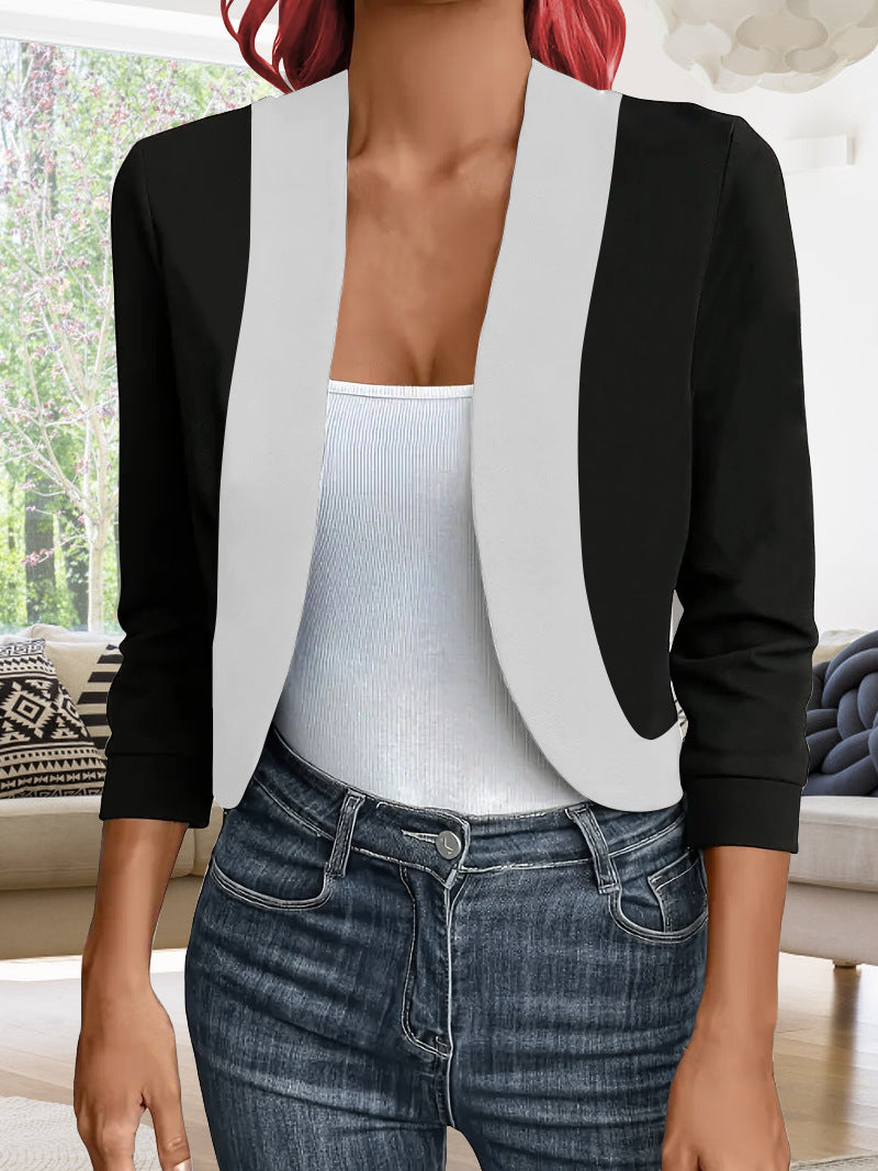 Women elegant blazer with contrasting inserts Lune London