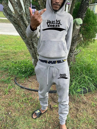 Men's sweatshirt and jogging set with health-oriented police Amarae