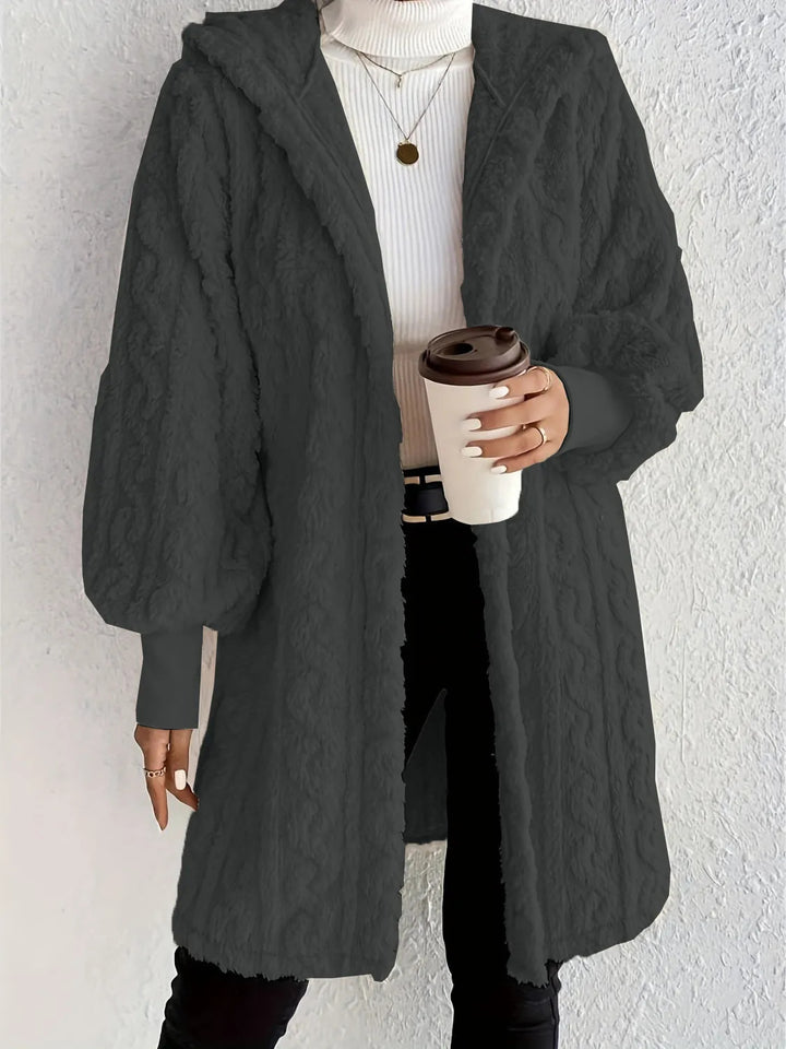 Luxurious fleece hooded jacket for women Lune London