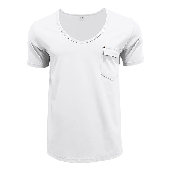 Men's sports t-shirt with deep V-neck and practical chest pocket Lune London