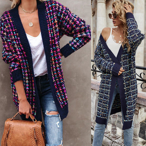 Cardigan coloré pour femmes avec textures et ourlet effiloché Chic & Stil