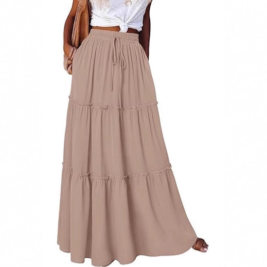 Jupe maxi aérienne pour femmes avec détails de volants Chic & Stil