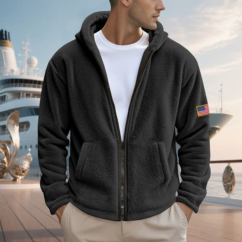 Men's Fleece Hoodie with practical pockets and modern zipper Amarae