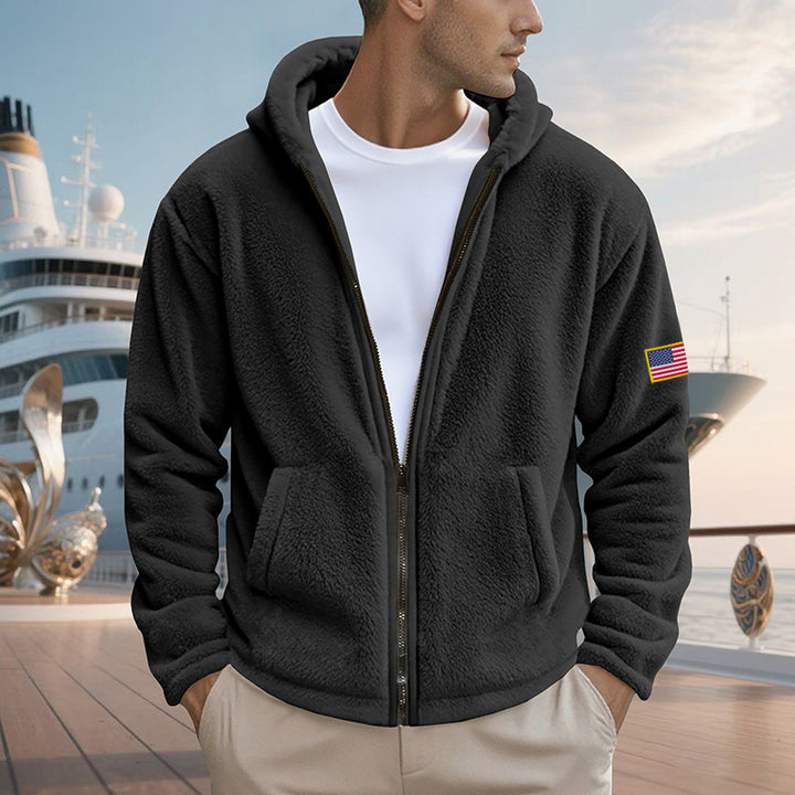 Men's Fleece Hoodie with practical pockets and modern zipper Amarae