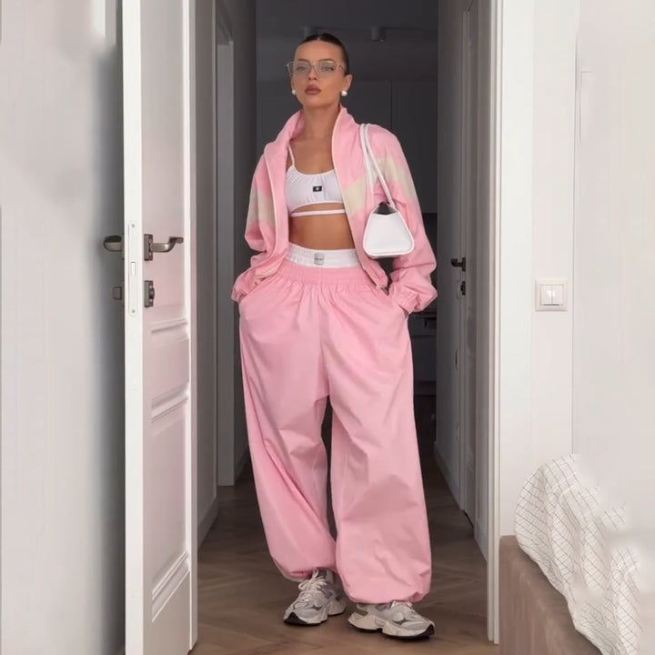 Women's sports set with zipper and wide pants Lune London