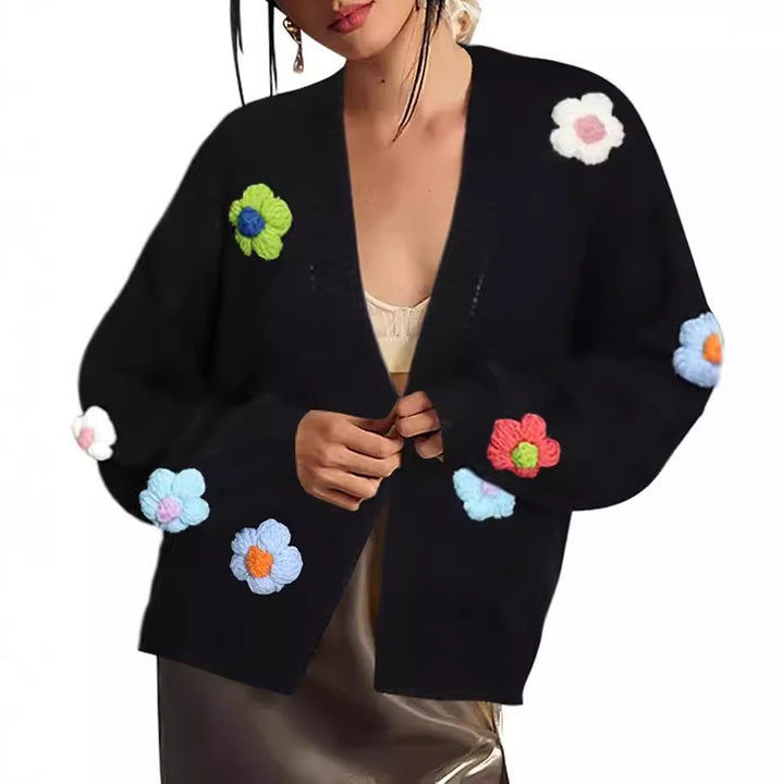 Ladies vest with floral appliqués Lune London