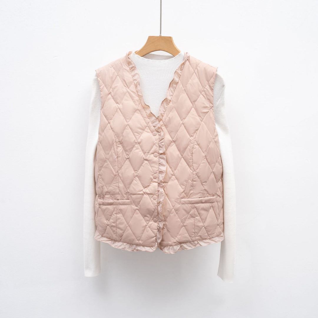 Ladies quilted vest with asymmetrical cut Amarae