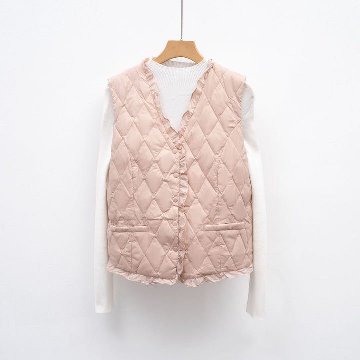 Ladies quilted vest with asymmetrical cut Amarae