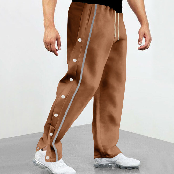 Lune London men's sporty jogger pants with snap button detail