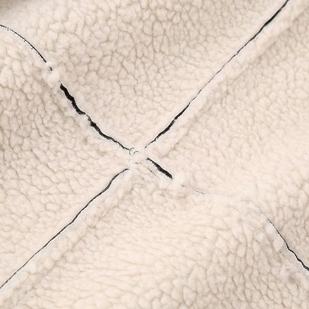 Synthetic leather jacket for women with soft teddy lining and practical pockets Lune London