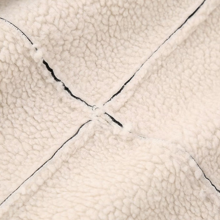 Synthetic leather jacket for women with soft teddy lining and practical pockets Lune London