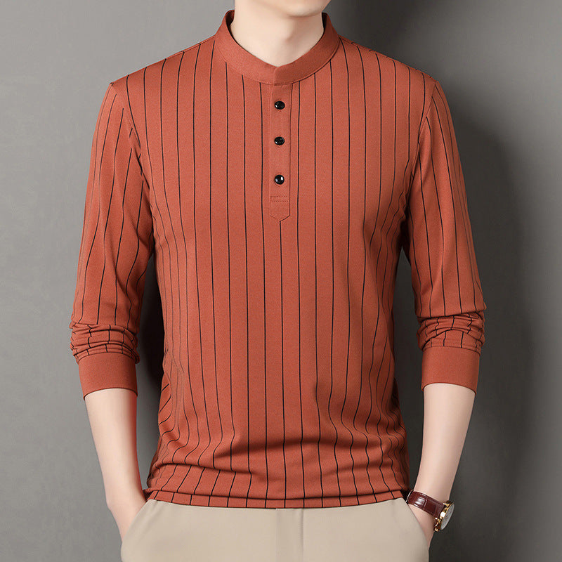 Men's polo shirt with an elegant striped pattern and a high-quality button placket Lune London