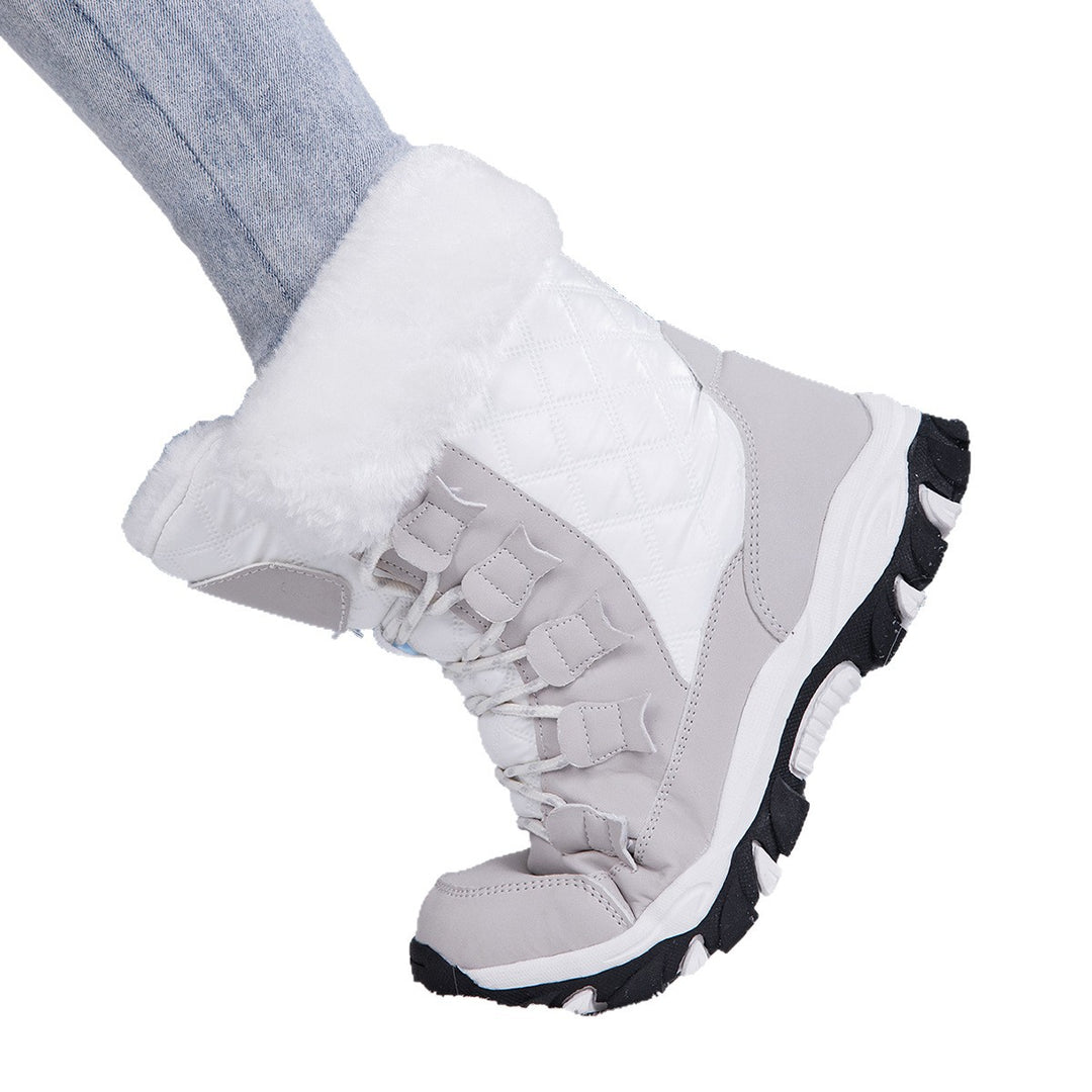 Women's Insulated Thermal Winter Boots with Quilted Surface, Faux Fur Collar and Textured Multi-Zone Outsole Amarae