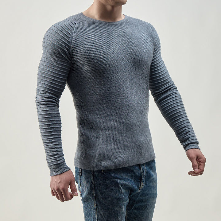 Men Long Sleeve T-shirt with Textured Sleeves Lune London