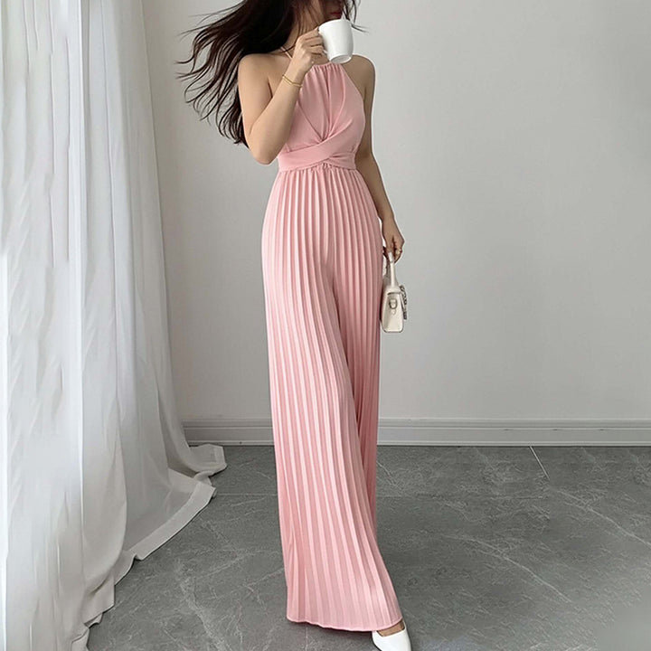Combinaison plissée pour femmes avec décolleté profond et tailleur Chic & Stil