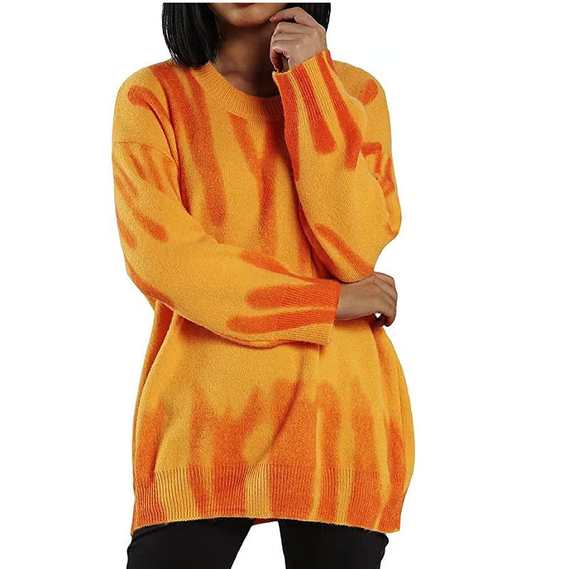 Ladies modern knitted sweater with dynamic graphic design Lune London