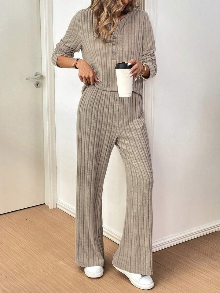 Women Casual Knit Jumpsuit with a Subtle Ribbed Pattern Lune London