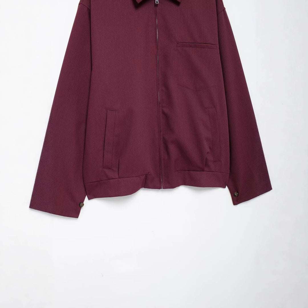 Women's Oversize Blouson Jacket with Full-Length Zipper and Placket Pockets Amarae