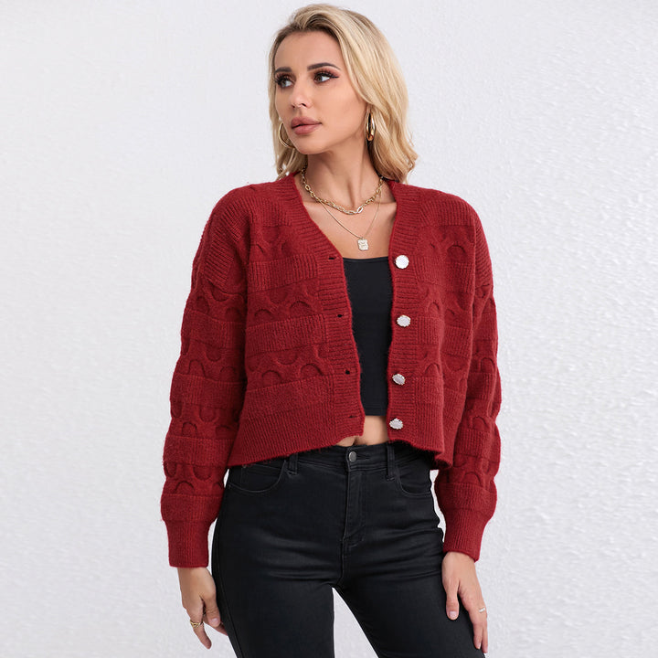 Cardigan en tricot épais pour femmes avec motif unique et coupe confortable Chic & Stil