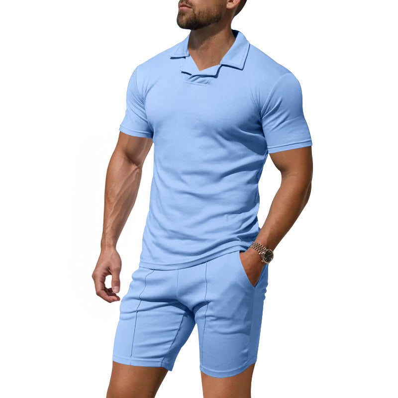 Men's sporty set with short sleeves, comfortable fit and elastic shorts Lune London
