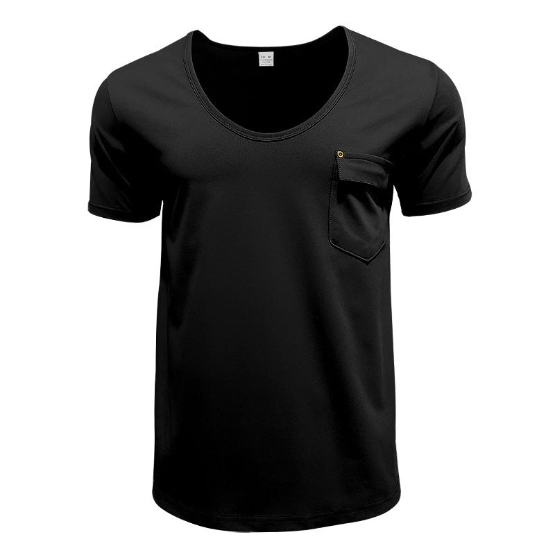 Men's sports t-shirt with deep V-neck and practical chest pocket Lune London